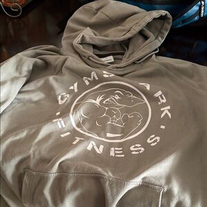 Gymshark Light Olive Green Pullover Hoodie with Logo Tag